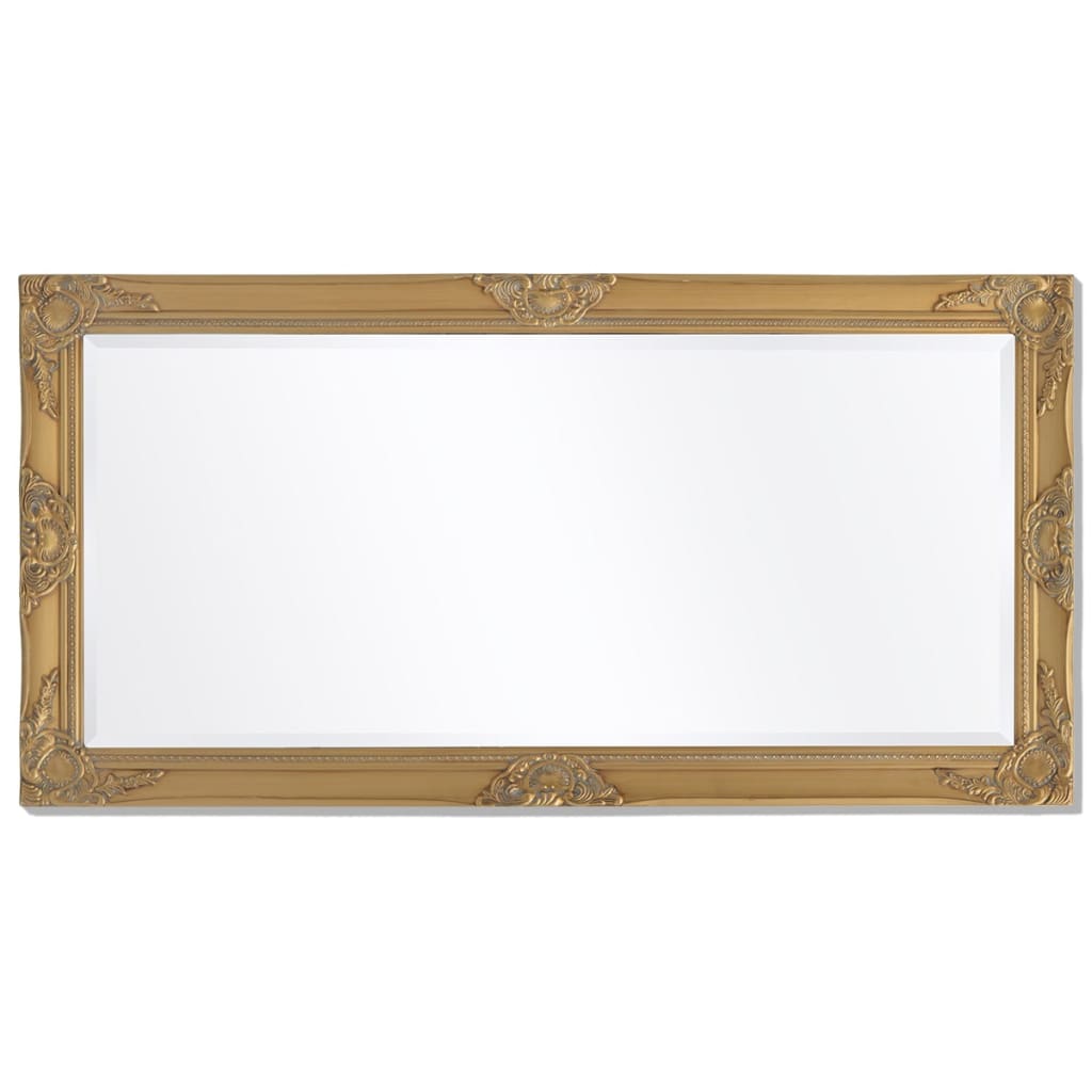 vidaXL Sieninis veidrodis, barokinis stilius, 120x60 cm, auksinės sp.