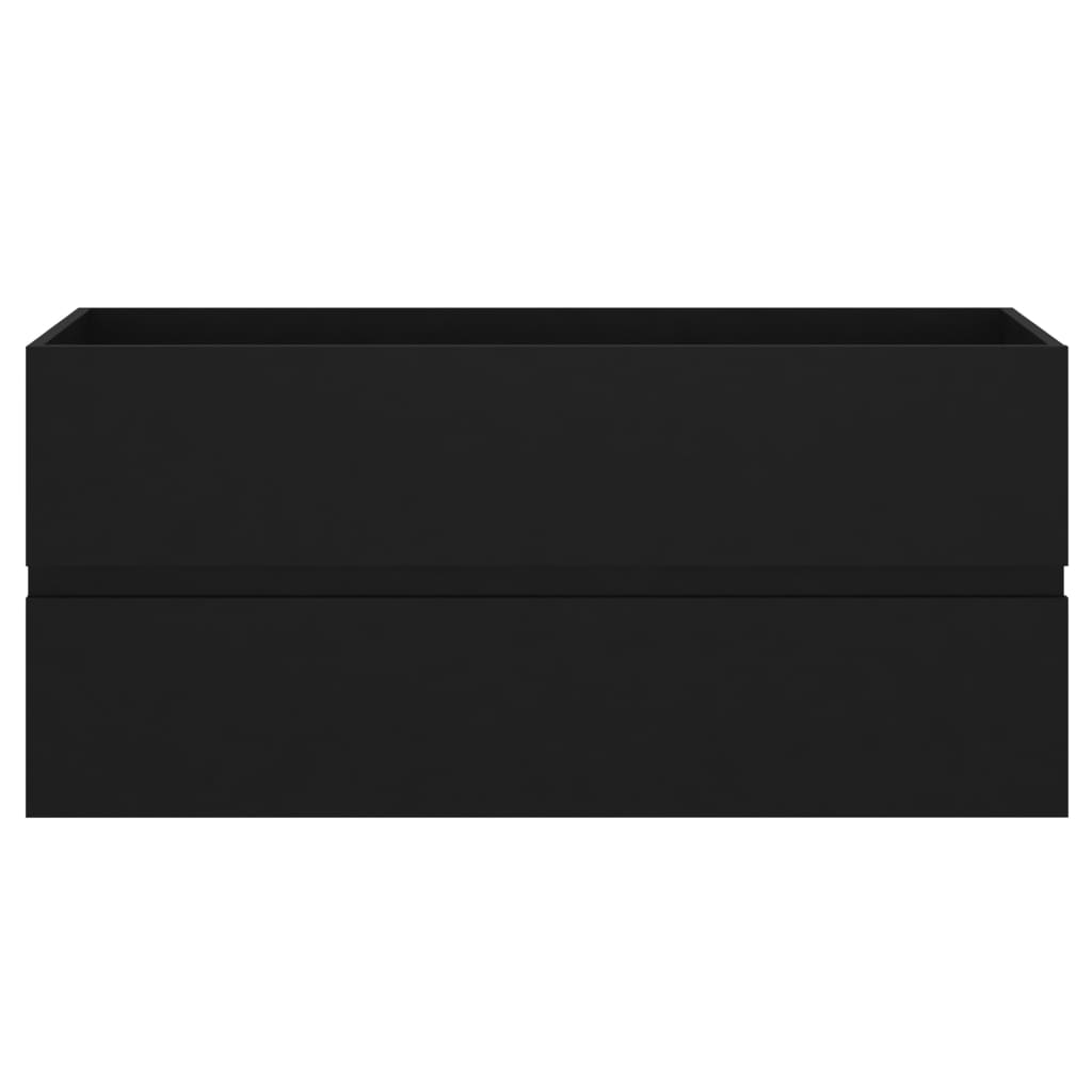 vidaXL Spintelė praustuvui, juodos spalvos, 100x38,5x45cm, MDP
