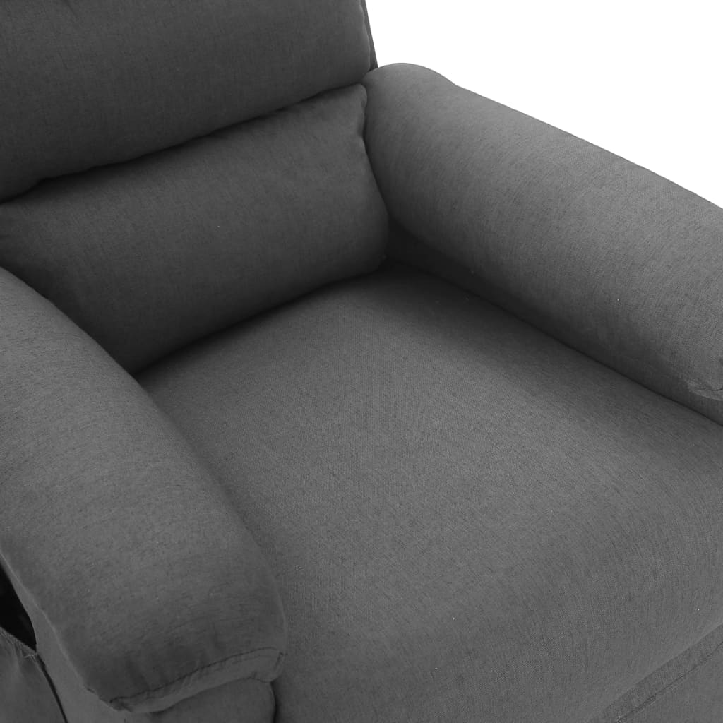 vidaXL Masažinis krėslas, šviesiai pilkos spalvos, audinys