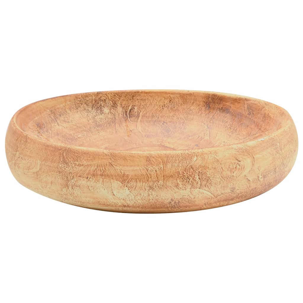 vidaXL Praustuvas ant stalviršio, rudas, 59x40x15cm, keramika, ovalus