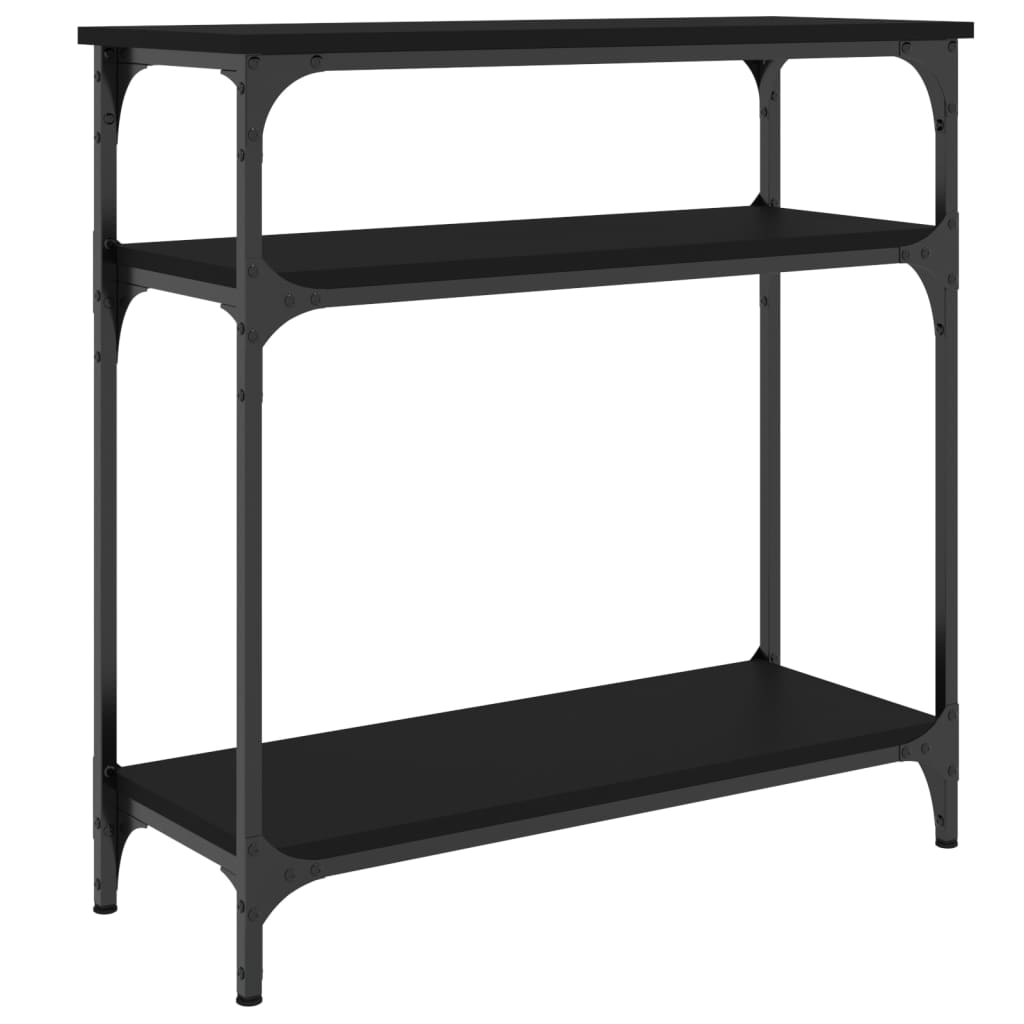 vidaXL Konsolinis staliukas, juodas, 75x29x75cm, apdirbta mediena