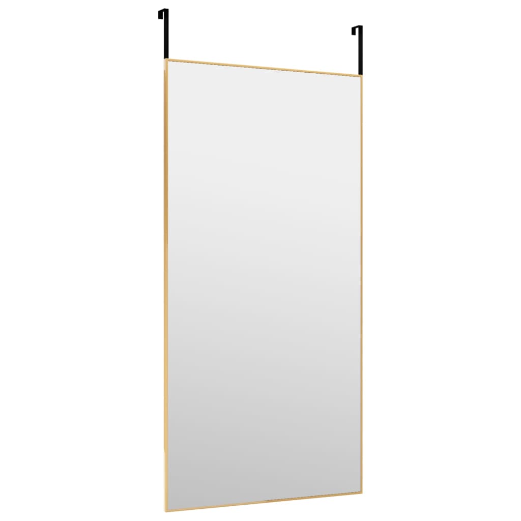 vidaXL Veidrodis ant durų, auksinis, 50x100cm, stiklas ir aliuminis
