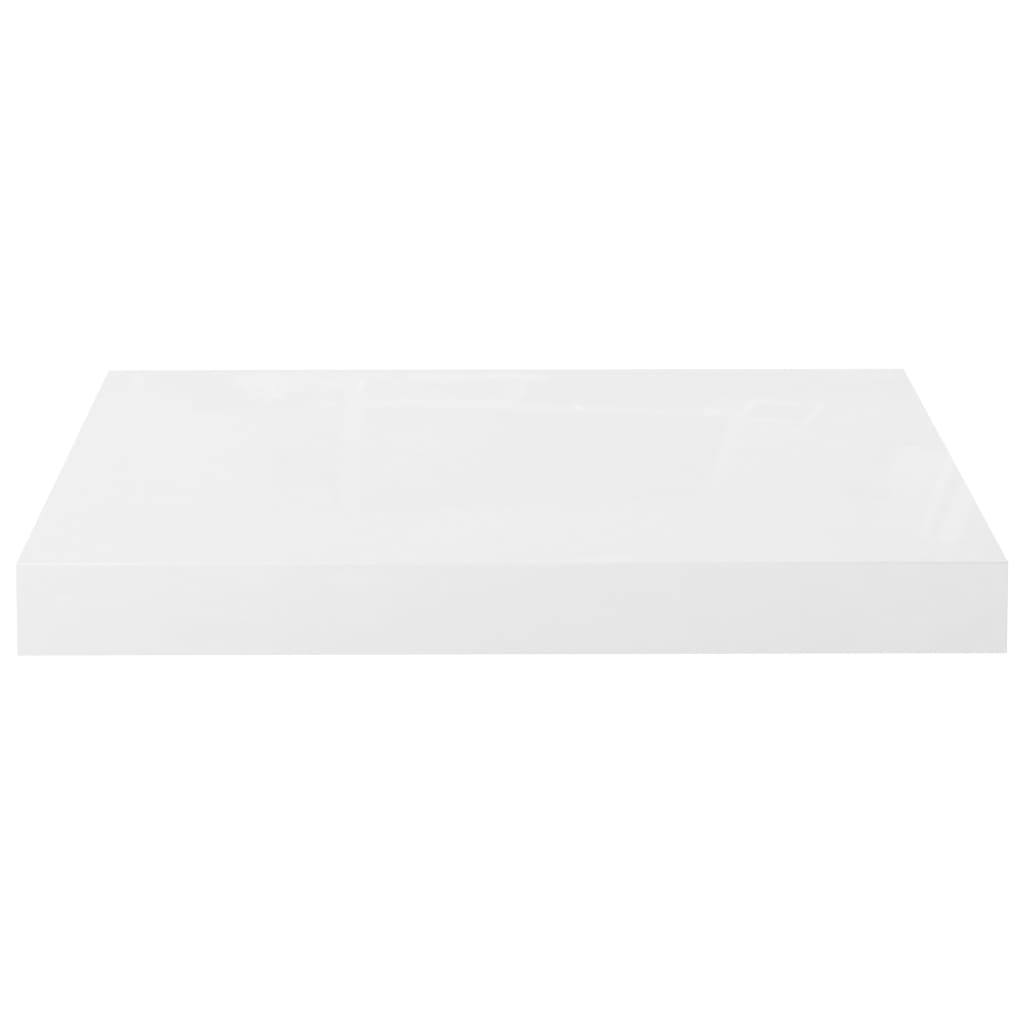 vidaXL Pakabinama sieninė lentyna, balta, 40x23x3,8cm, MDF, blizgi