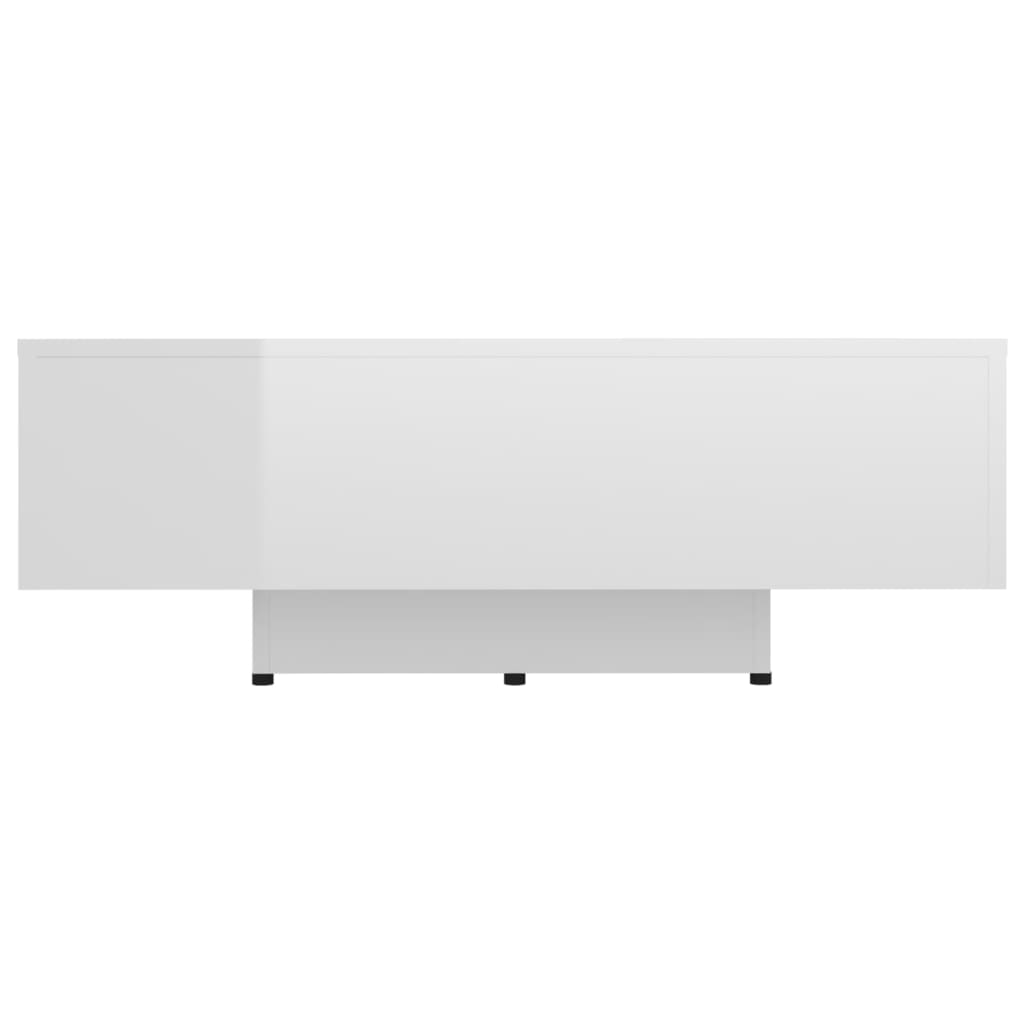 vidaXL Kavos staliukas, blizgi balta, 85x55x31cm, MDP
