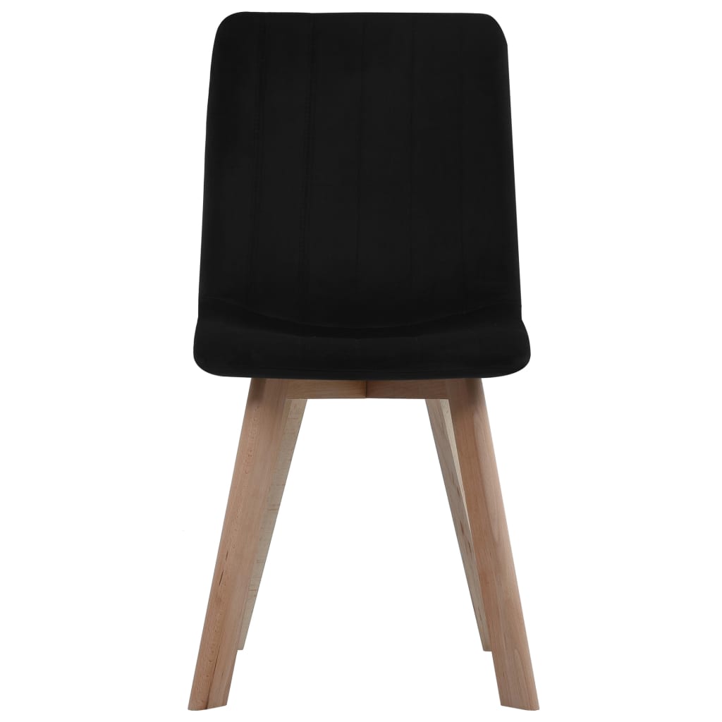 vidaXL Valgomojo kėdės, 4vnt., juodos spalvos, aksomas