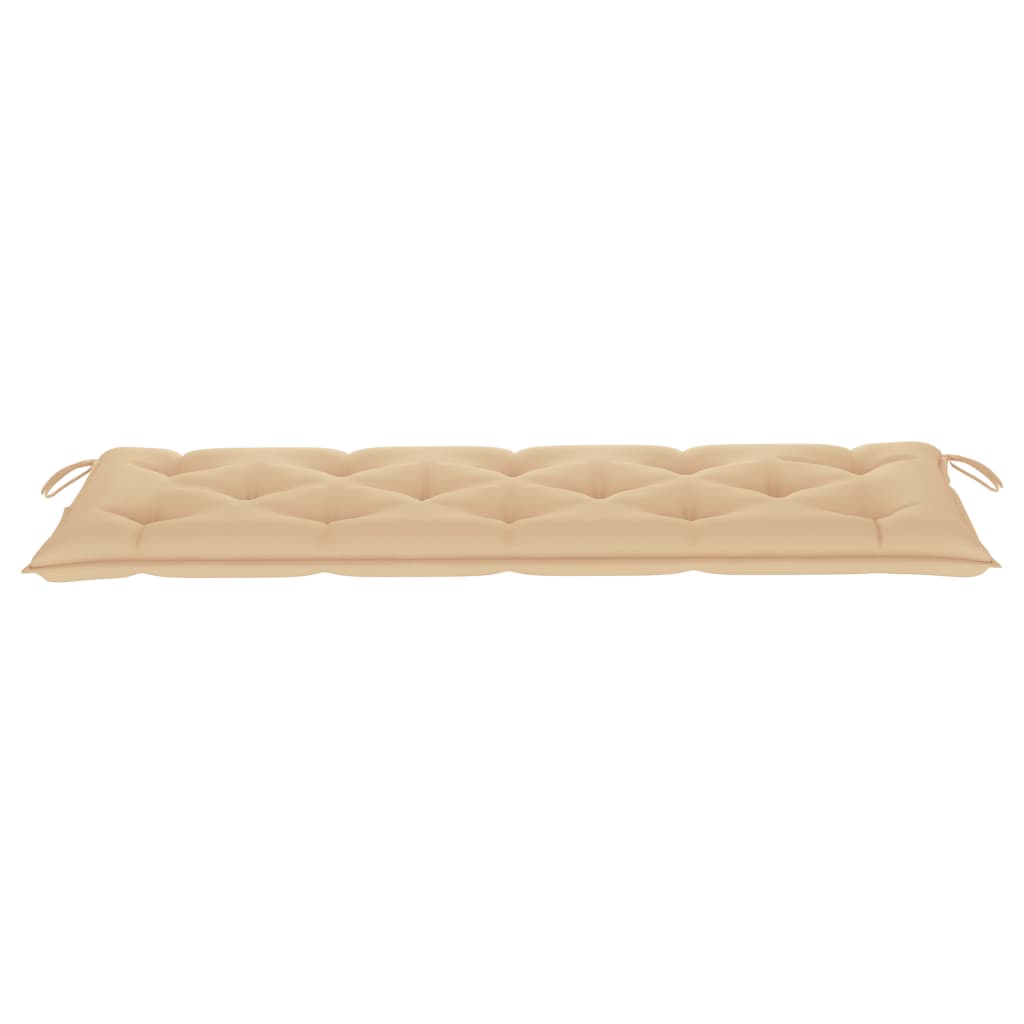vidaXL Batavia suoliukas su smėlio spalvos pagalvėle, 150cm, tikmedis
