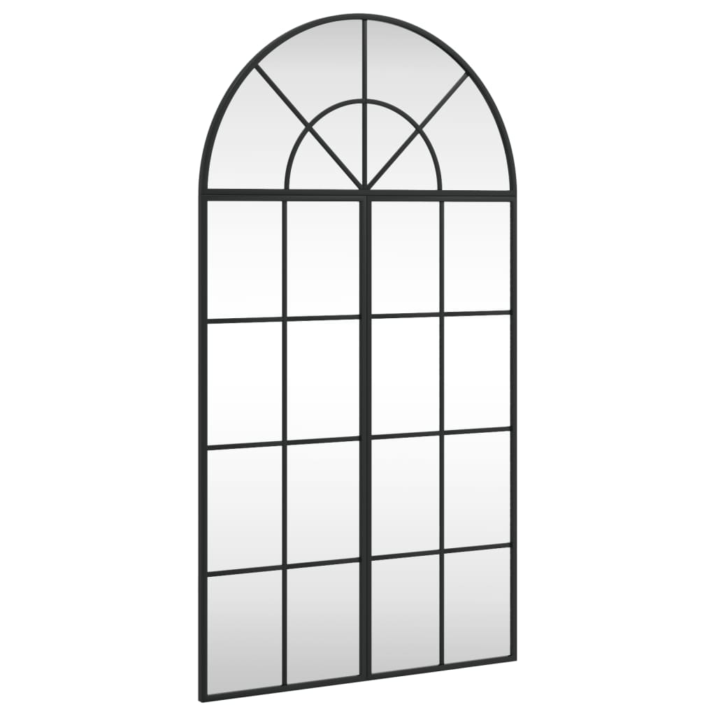 vidaXL Sieninis veidrodis, juodos spalvos, 60x110cm, geležis, arkinis