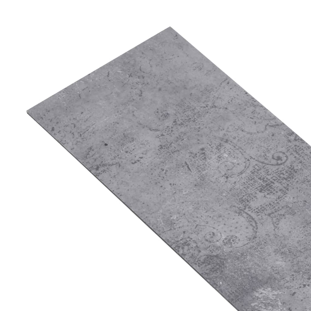 vidaXL Grindų plokštės, betono pilkos, PVC, 5,21m², 2mm
