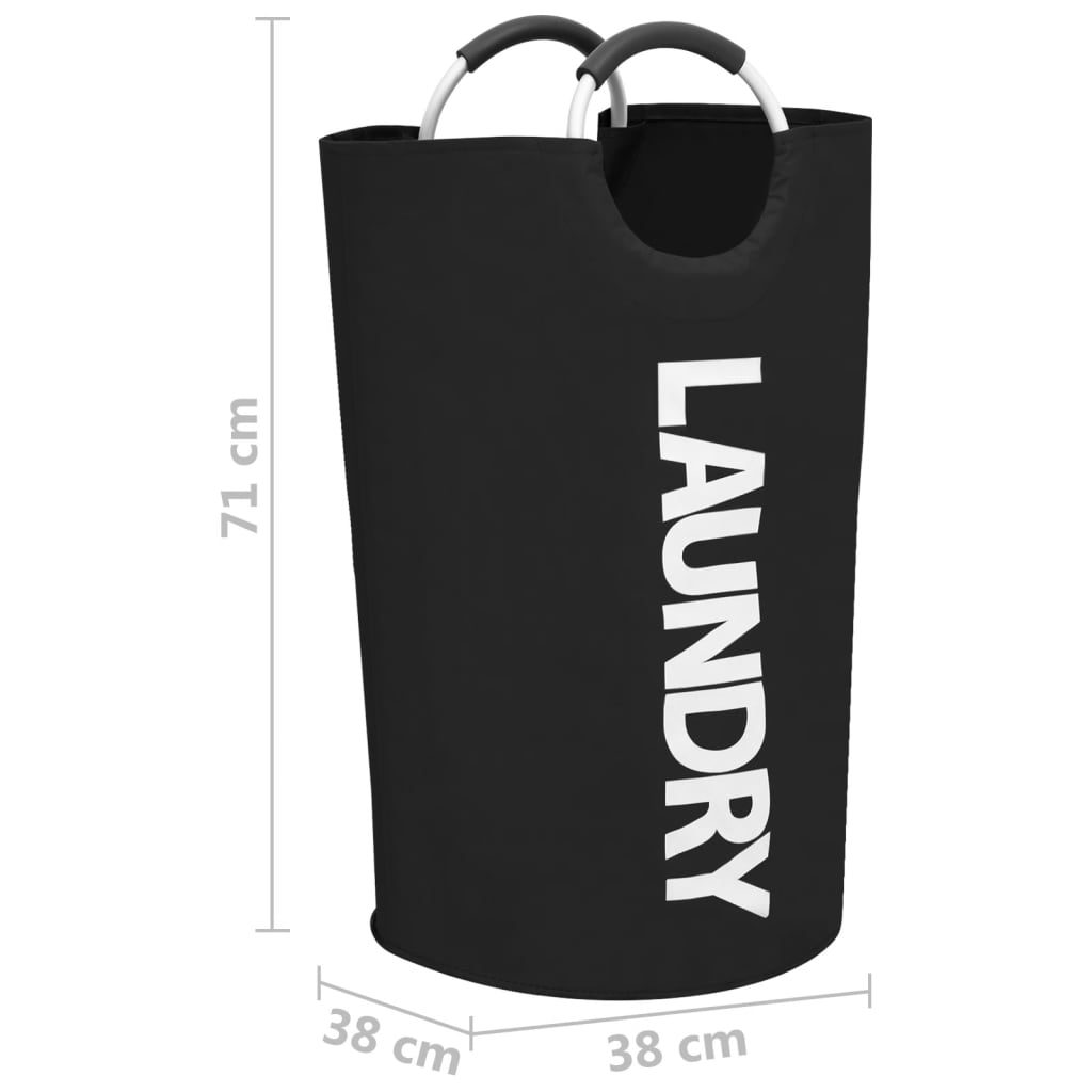 vidaXL Skalbinių rūšiavimo krepšys, juodos spalvos
