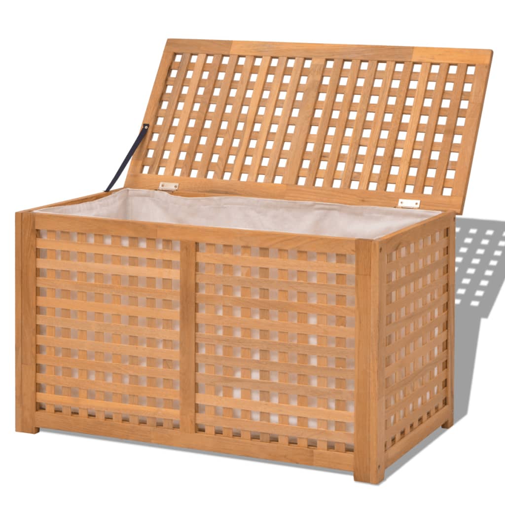 vidaXL Skalbinių dėžė, masyvus riešutmedis, 77,5 x 37,5 x 46,5 cm