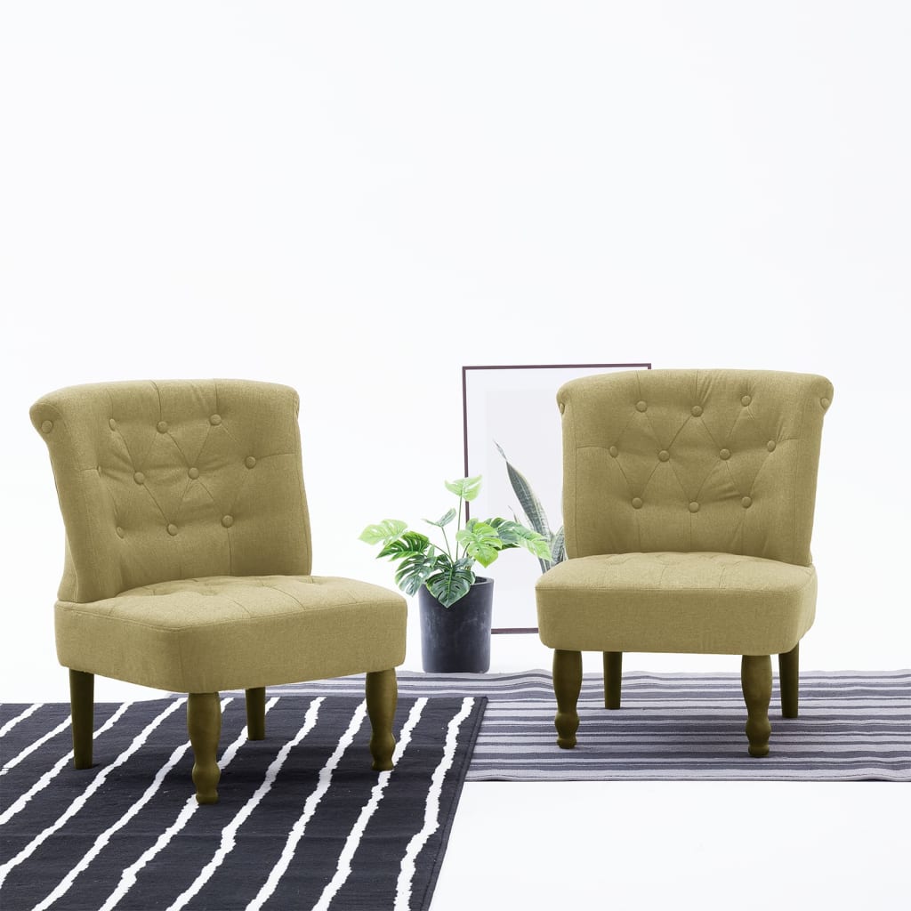 vidaXL Prancūziško stiliaus kėdė, žalia, audinys