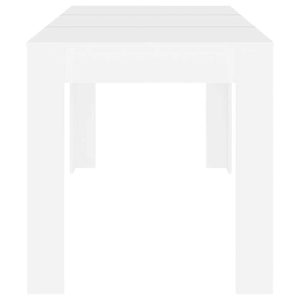 vidaXL Valgomojo stalas, baltos spalvos, 140x74,5x76cm, MDP