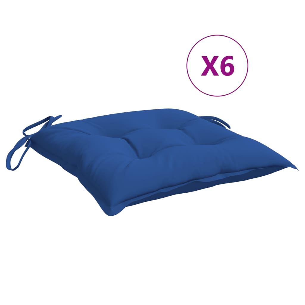 vidaXL Kėdės pagalvėlės, 6vnt., mėlynos, 40x40x7cm, oksfordo audinys