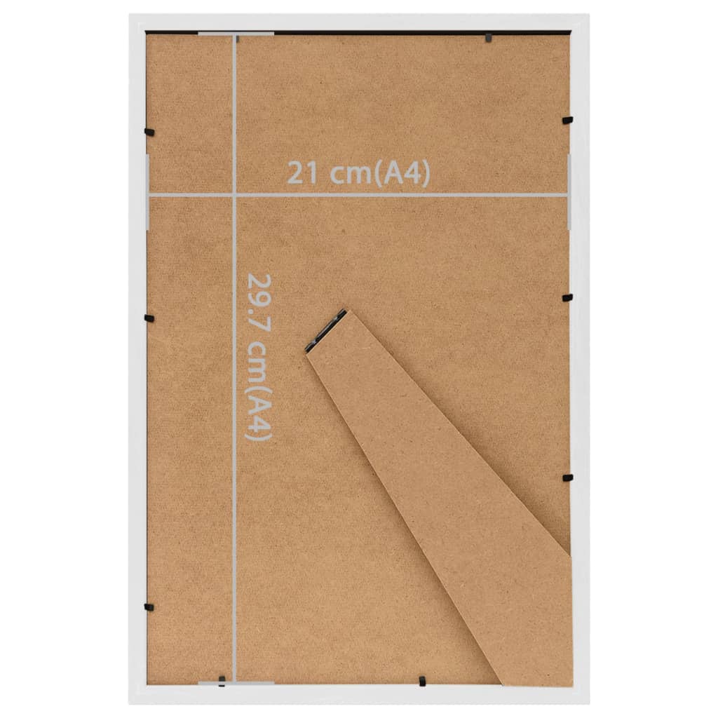 vidaXL Nuotraukų rėmeliai-koliažai, 3vnt., balti, 21x29,7cm, MDF