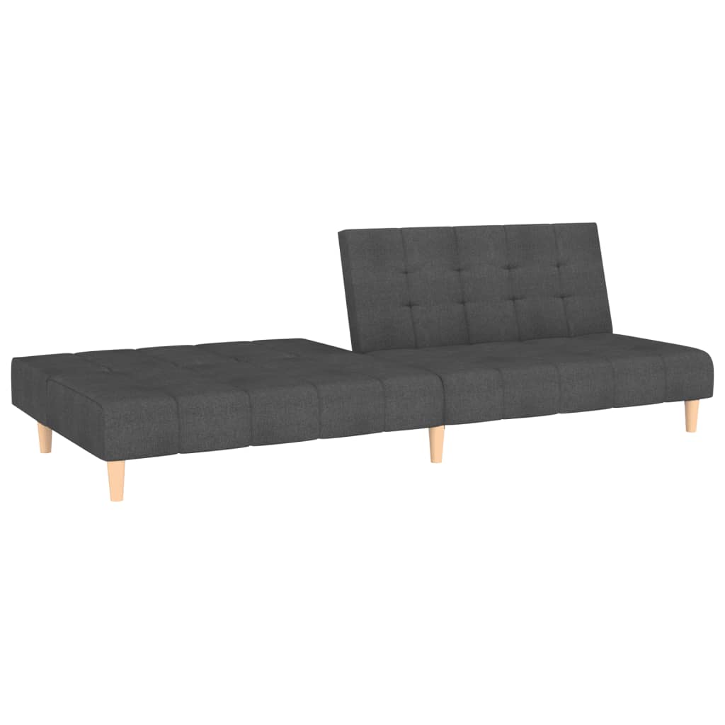 vidaXL Dvivietė sofa-lova, tamsiai pilkos spalvos, audinys