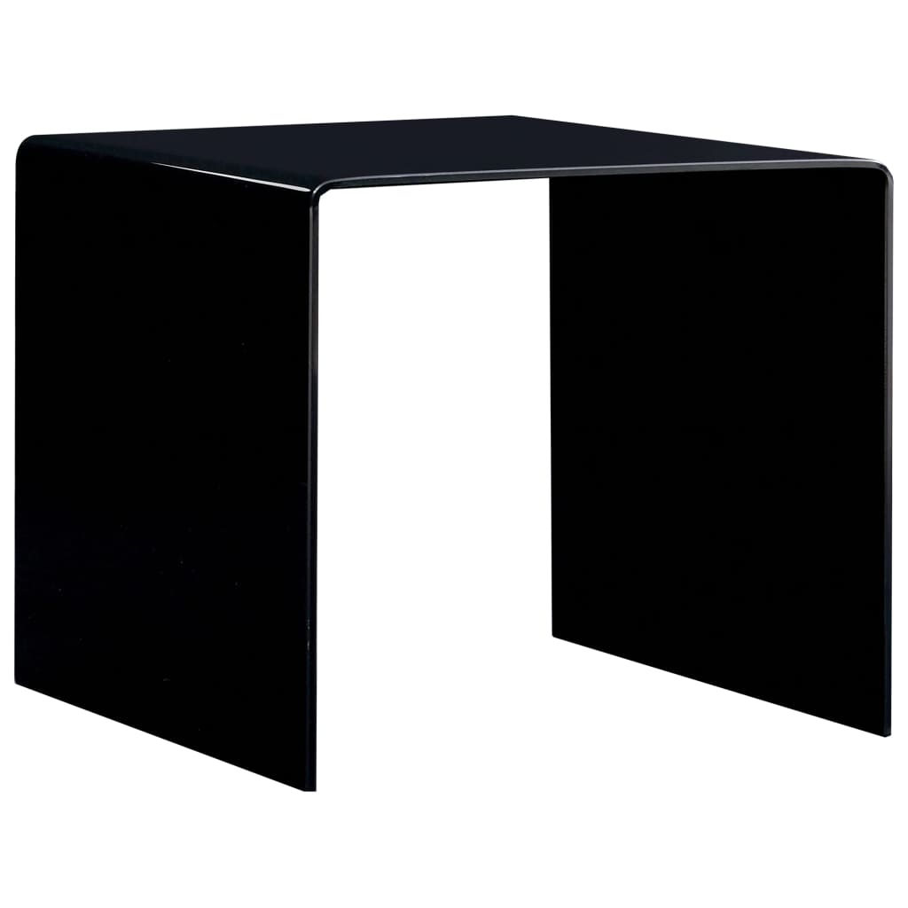 vidaXL Kavos staliukas, juodos spalvos, 50x50x45cm, grūdintas stiklas