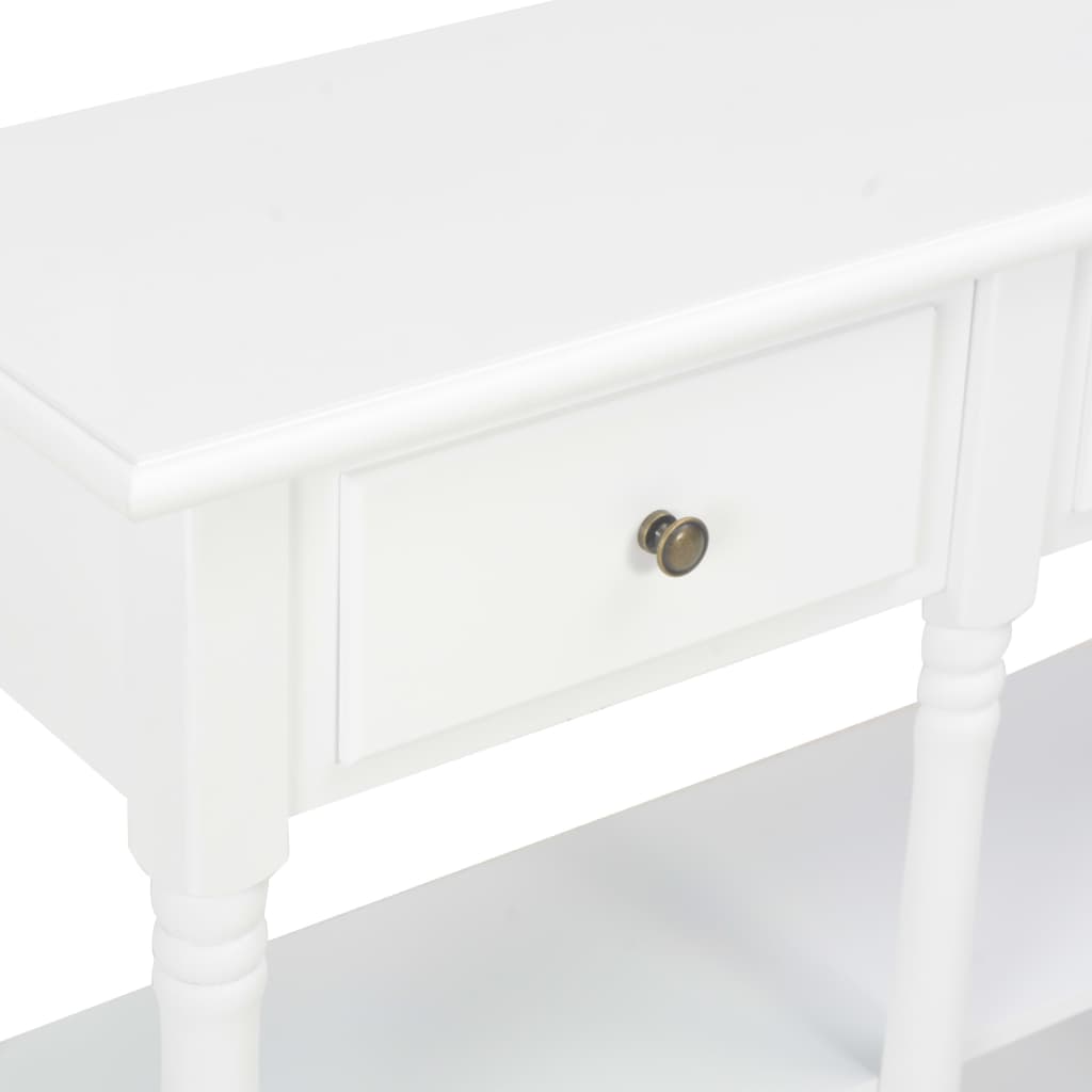 vidaXL Konsolinis staliukas, baltos spalvos, 120x30x76 cm, MDF