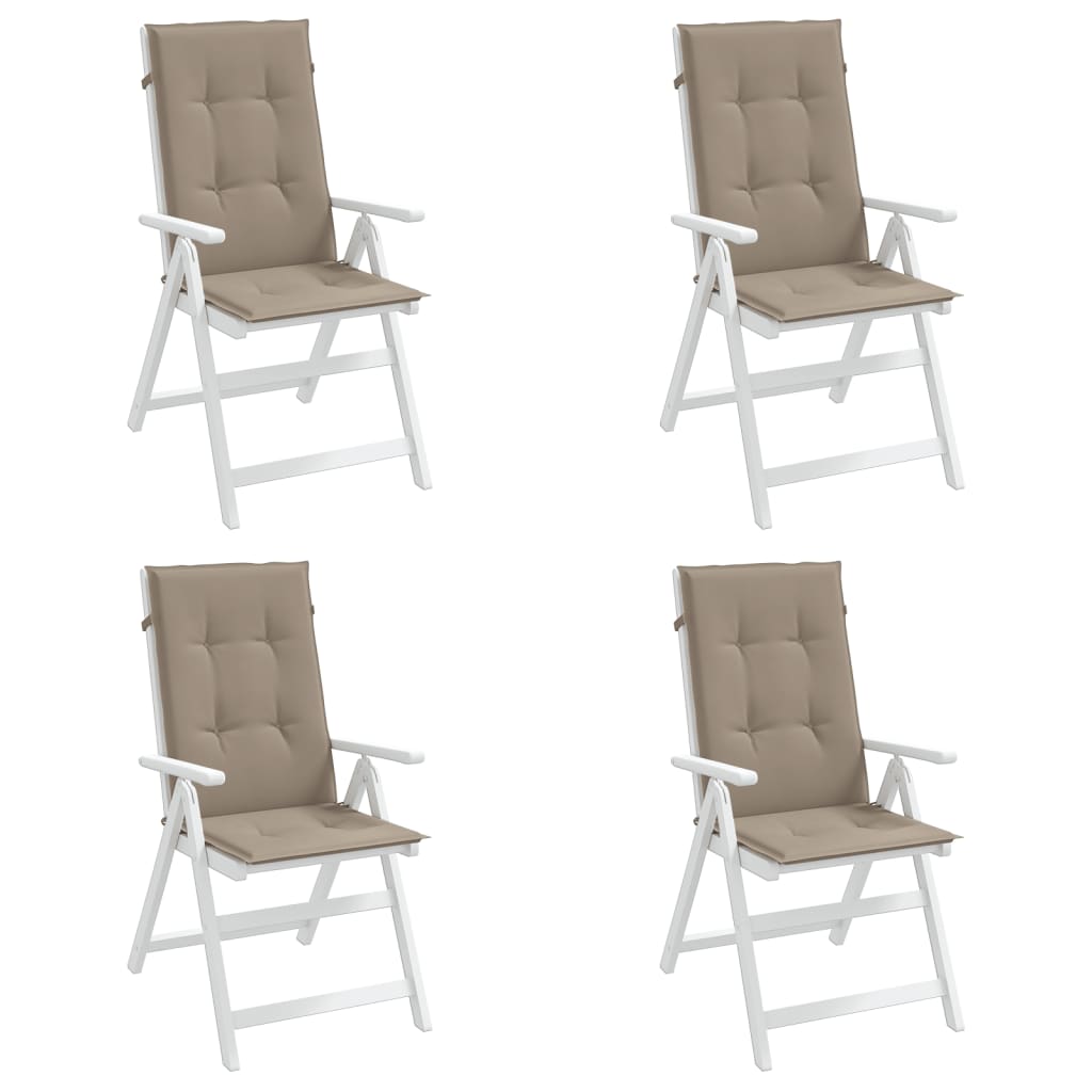vidaXL Sodo kėdės pagalvėlės, 4vnt., taupe spalvos, 120x50x4 cm
