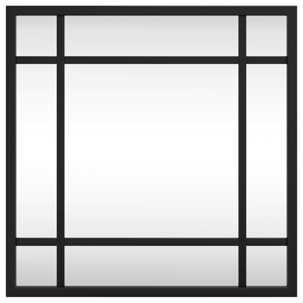 vidaXL Sieninis veidrodis, juodas, 30x30 cm, geležis, kvadratinis