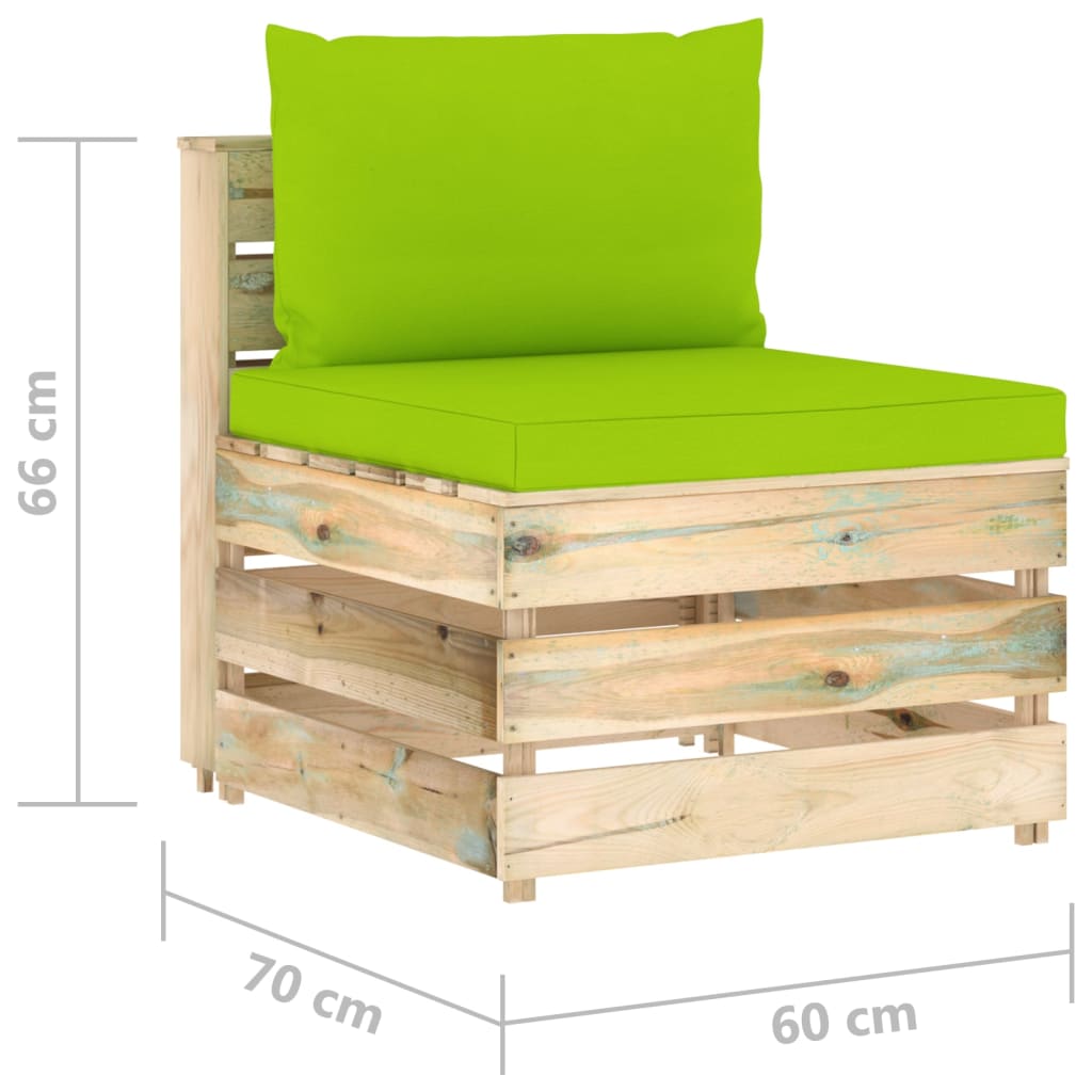 vidaXL Sodo komplektas su pagalvėlėmis, 5 dalių, impregnuota mediena