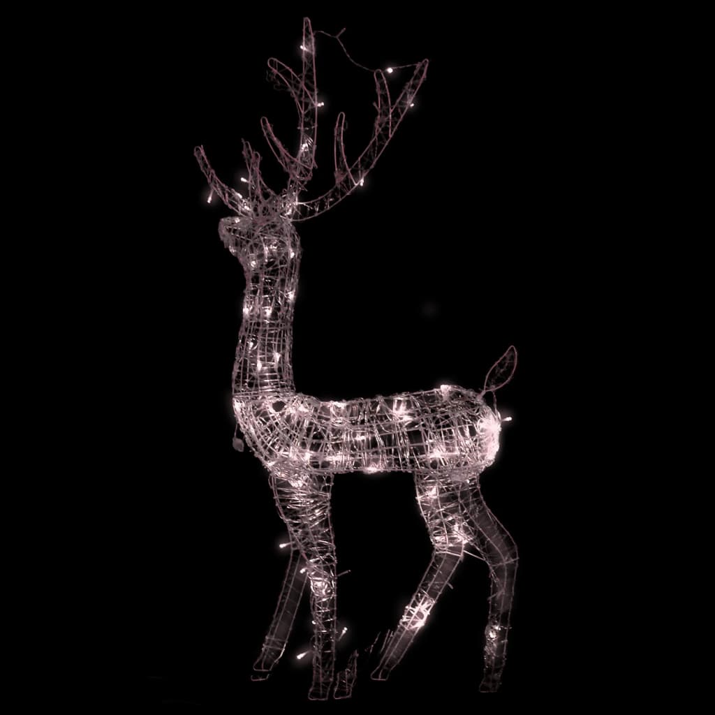 vidaXL Kalėdinė dekoracija elnias, 120cm, akrilas, 140 šiltų baltų LED