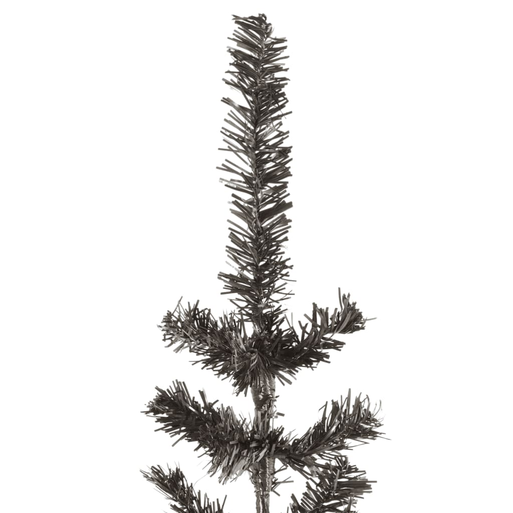 vidaXL Siaura Kalėdų eglutė, juodos spalvos, 210cm