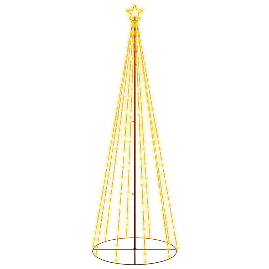 vidaXL Kalėdų eglutė, 100x300cm, kūgio formos, 310 šiltų baltų LED