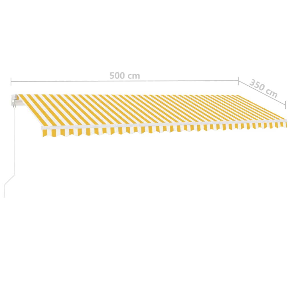 vidaXL Pastatoma ištraukiama markizė, geltona/balta, 500x350cm