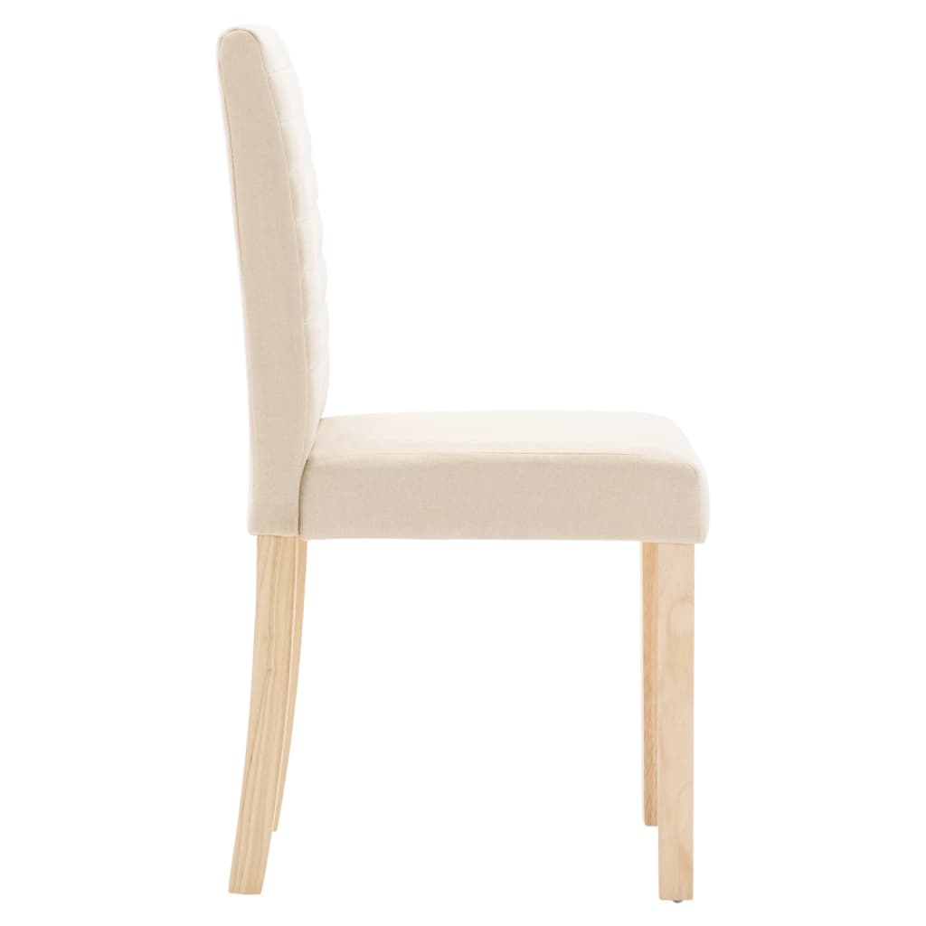 vidaXL Valgomojo kėdės, 4vnt., kreminės spalvos, audinys