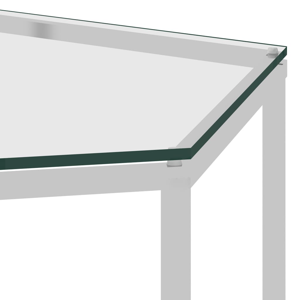 vidaXL Kavos staliukas, sidabrinis, 60x53x50cm, plienas ir stiklas