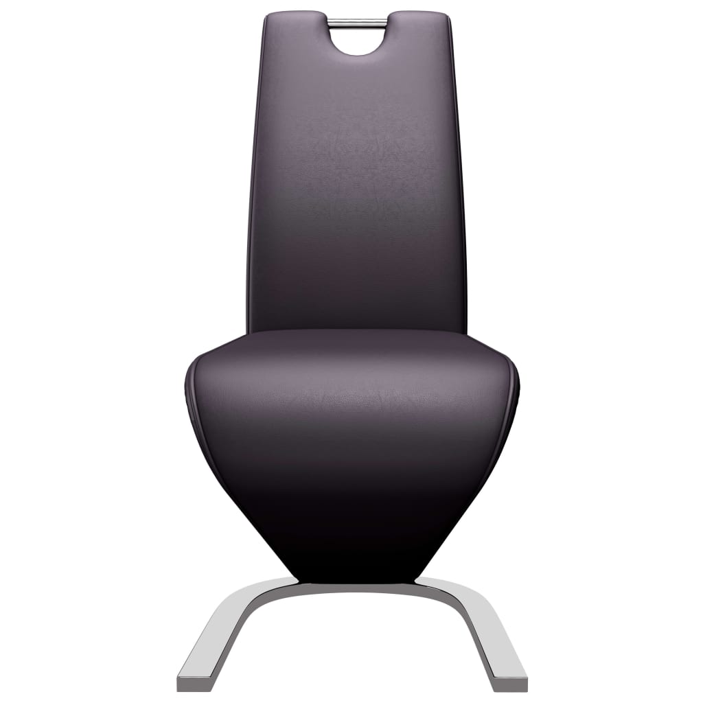 vidaXL Valgomojo kėdės, 4 vnt., rudos, dirbtinė oda, zigzago formos
