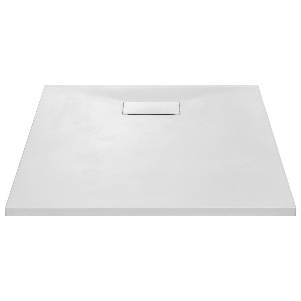 vidaXL Dušo padėklas, baltos spalvos, 100x80 cm, lieto lakšto junginys