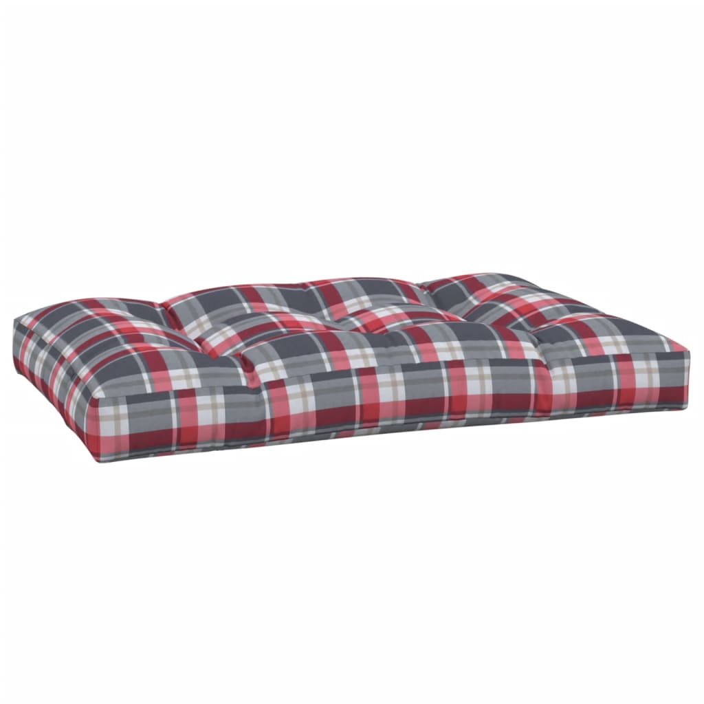 vidaXL Paletės pagalvėlė, raudona, 120x80x12cm, audinys, languota
