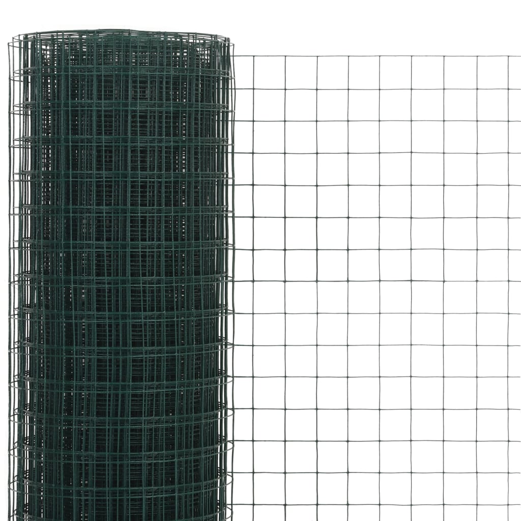 vidaXL Vielos tinklas su PVC danga, žalias, 25x1,5m