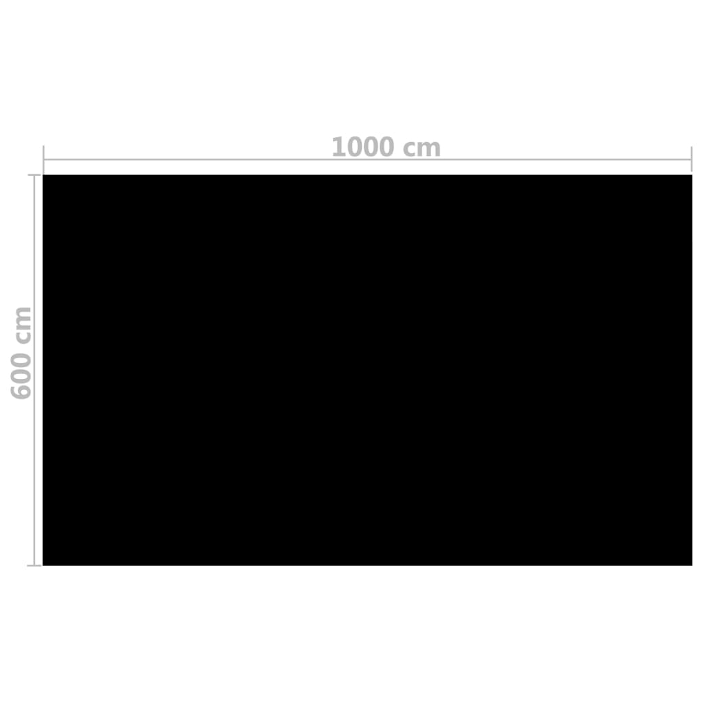 vidaXL Baseino uždangalas, juodas, 1000x600cm, PE, stačiakampis