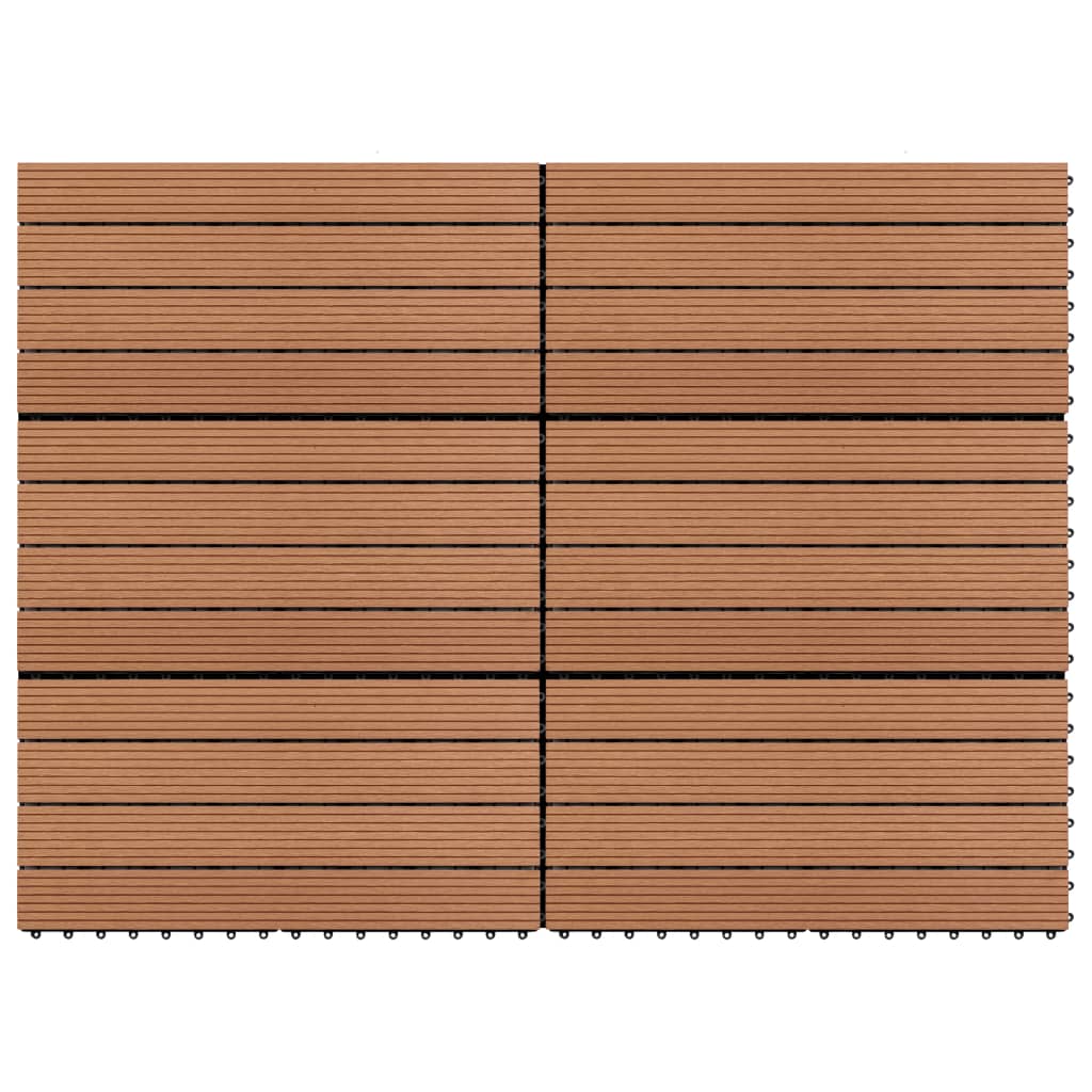 vidaXL Plytelės, 6vnt., rudos spalvos, 60x30cm, WPC, 1m²