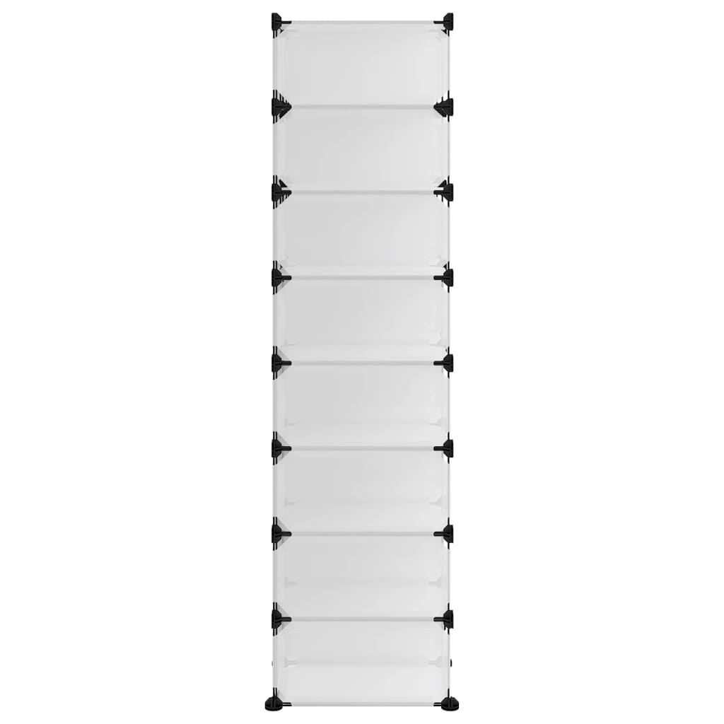 vidaXL Batų lentyna, skaidri, 93x36,5x140cm, PP