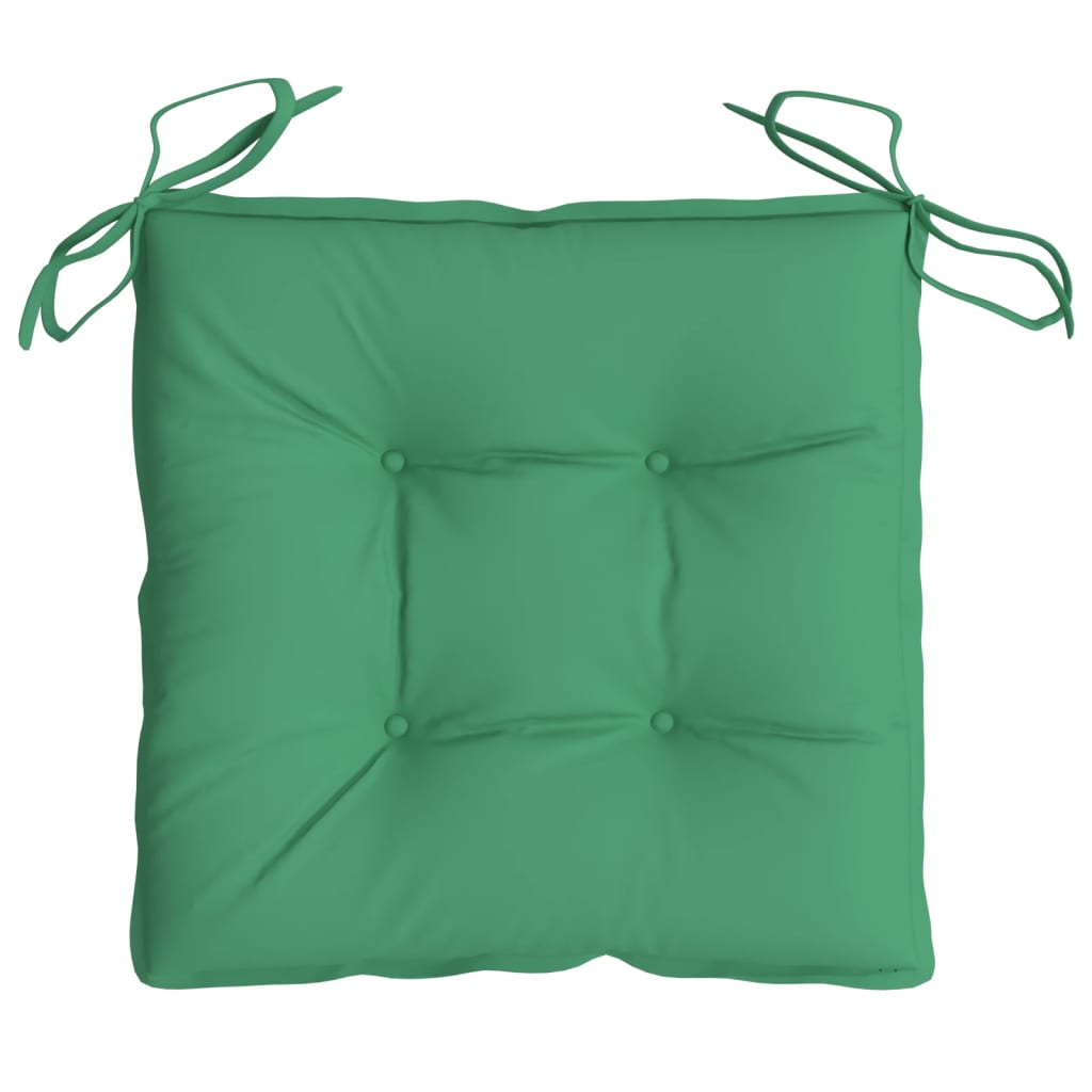 vidaXL Kėdės pagalvėlės, 2vnt., žalios, 40x40x7cm, oksfordo audinys
