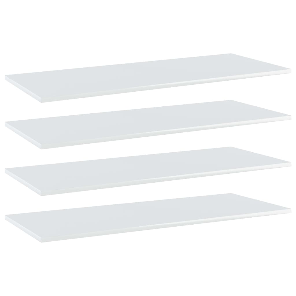 vidaXL Knygų lentynos plokštės, 4vnt., baltos, 100x40x1,5cm, MDP