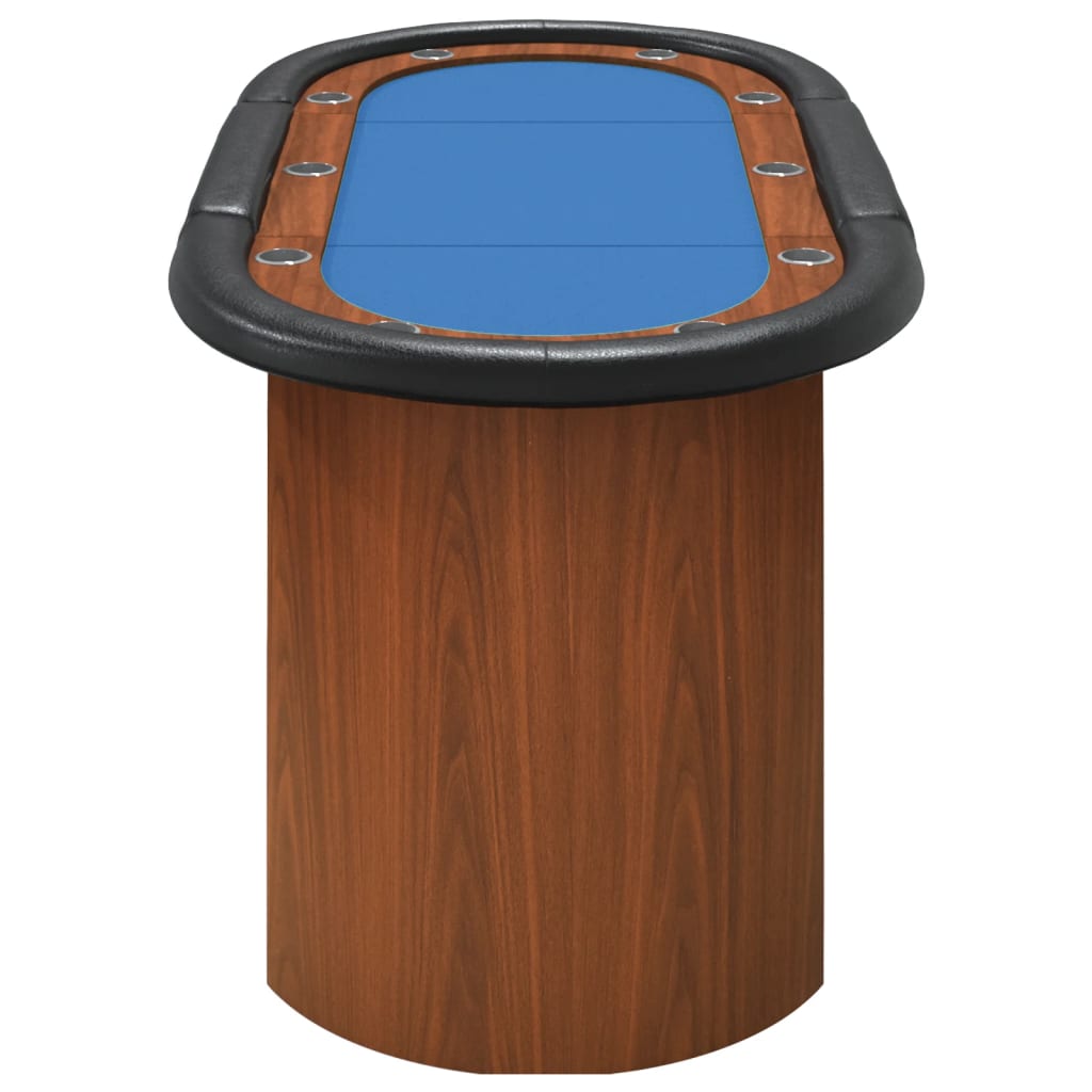 vidaXL Pokerio stalas, mėlynos spalvos, 160x80x75cm, 10 žaidėjų