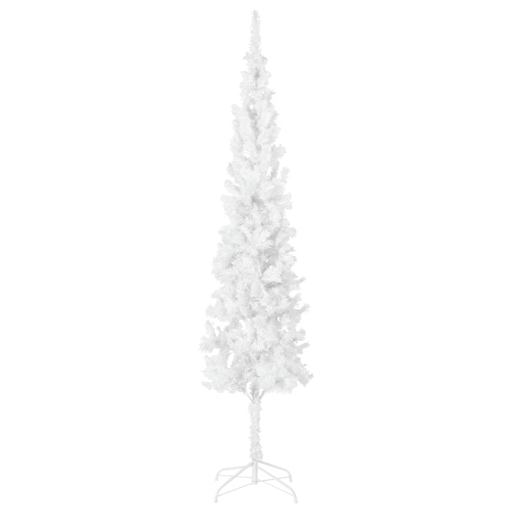vidaXL Siauria Kalėdų eglutė, baltos spalvos, 210cm