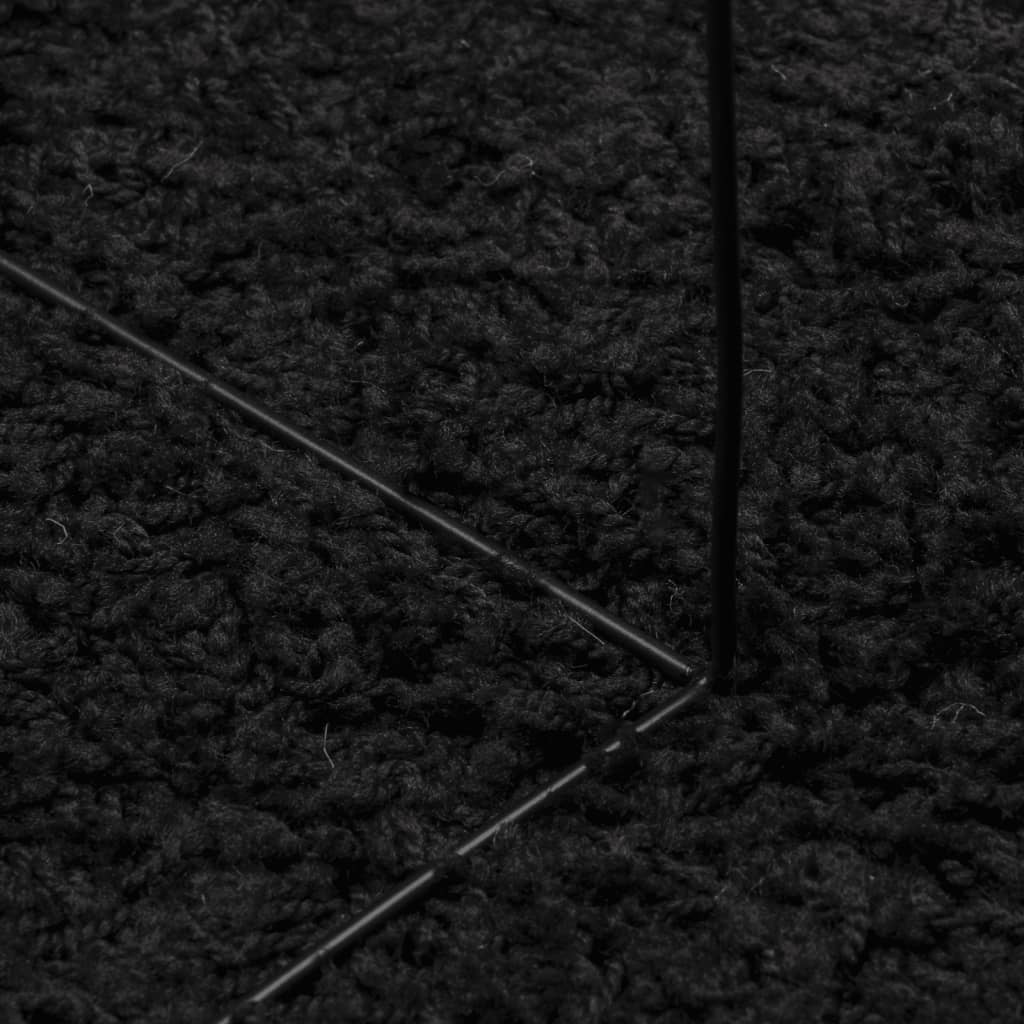 vidaXL Shaggy kilimas PAMPLONA, juodas, 240x340cm, aukšti šereliai