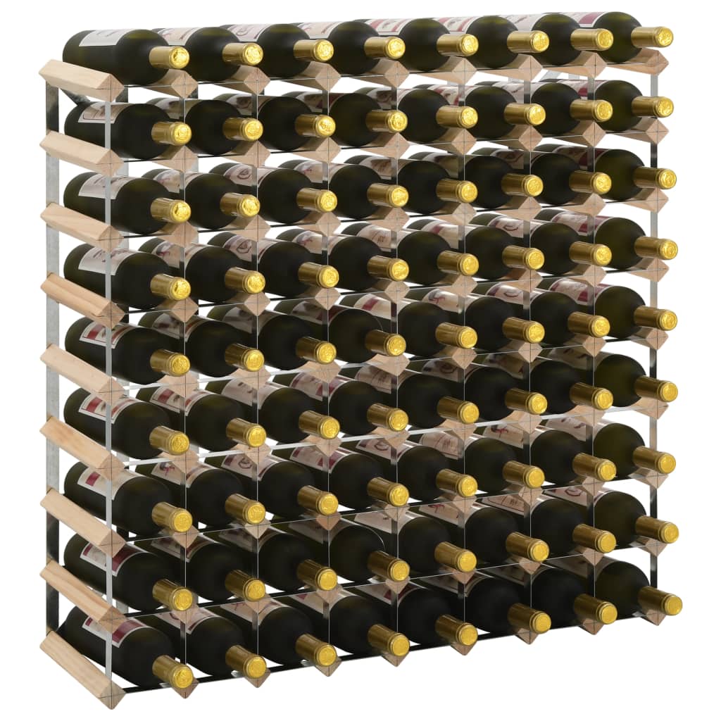 vidaXL Stovas vynui skirtas 72 buteliams, pušies medienos masyvas