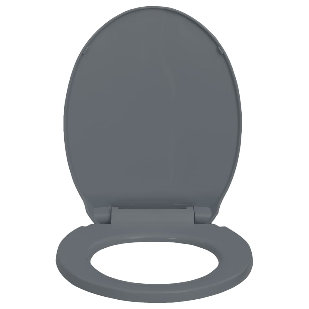 vidaXL Klozeto sėdynė su soft-close mechanizmu, pilkos spalvos, ovali