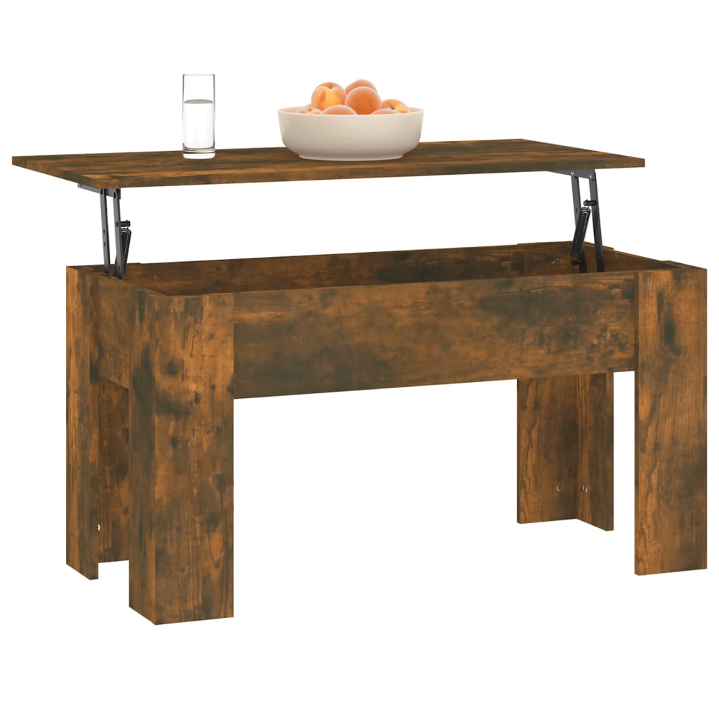 vidaXL Kavos staliukas, dūminio ąžuolo, 101x49x52cm, apdirbta mediena
