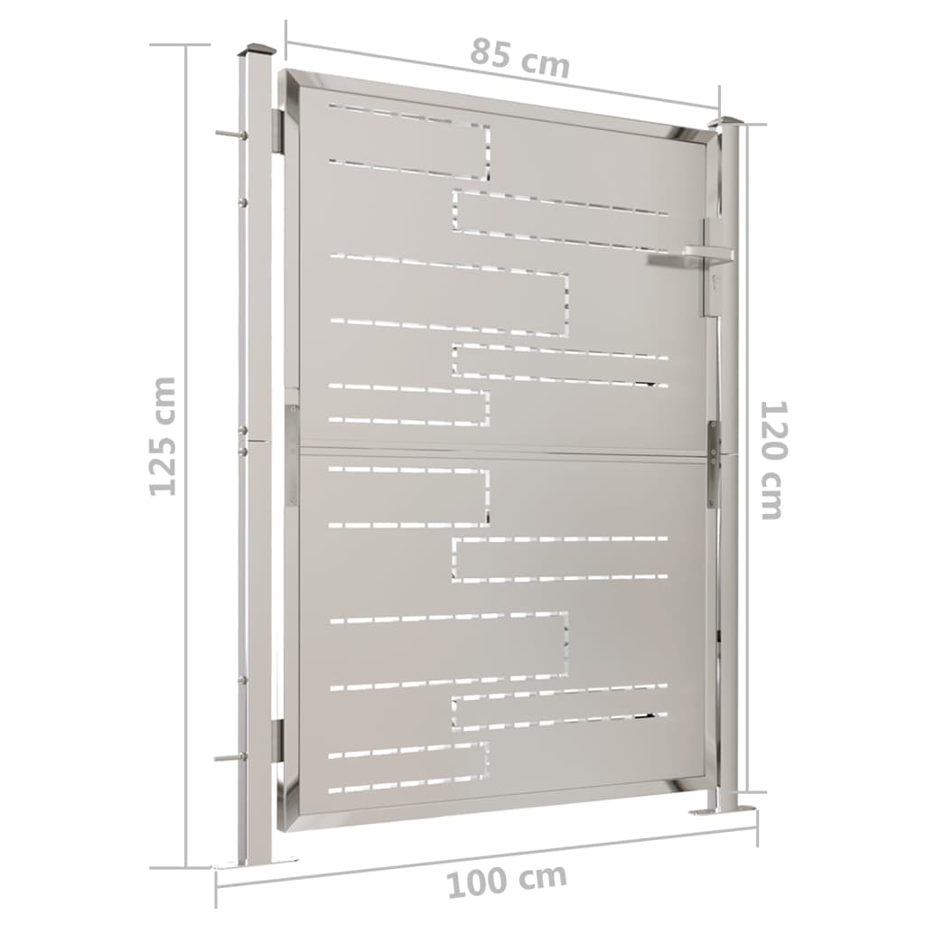 vidaXL Sodo vartai, 100x125cm, nerūdijantis plienas