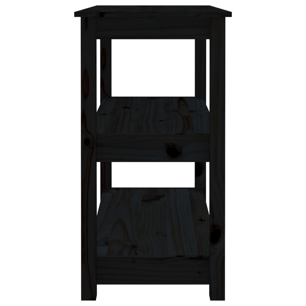 vidaXL Konsolinis staliukas, juodas, 80x40x74cm, pušies masyvas