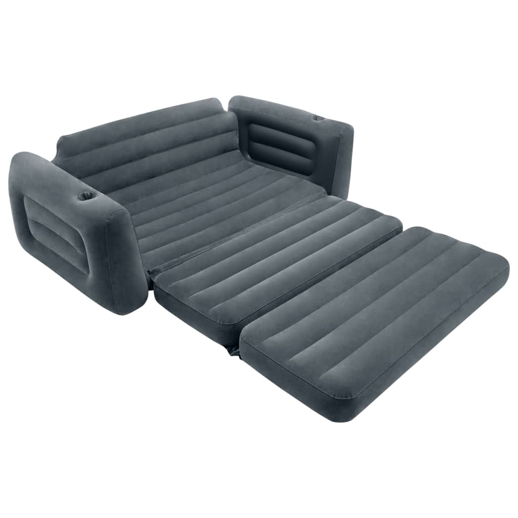 Intex Išskleidžiama sofa, tamsiai pilkos spalvos, 203x231x66cm