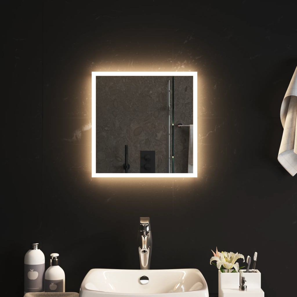 vidaXL Vonios kambario LED veidrodis, 40x40cm