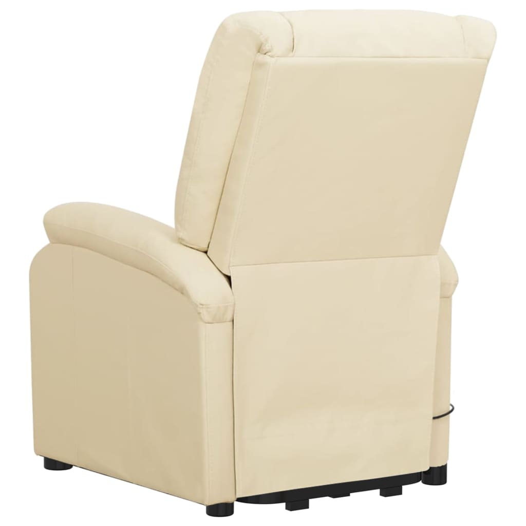 vidaXL Atsistojantis krėslas, kreminės spalvos, dirbtinė oda